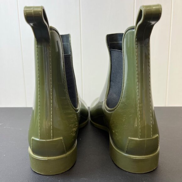 J Crew Womens Chelsea Rain Boots Size 11 Ankle Rubber Wellies Green - Picture 3 of 5
